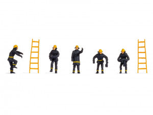 Noch 38001 N Gauge Firemen (5) & Ladders (2) Hobby Figure Set