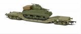 Oxford Rail 76WW006C OO Gauge Warwell Wagon w Sherman Tank Load