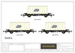 Accurascale 2073-GYP-L OO Gauge Gypsum Container PFA Wagon Triple Pack L