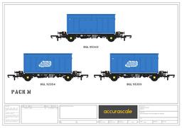 Accurascale 2074-GYP-M OO Gauge Gypsum Container PFA Wagon Triple Pack M