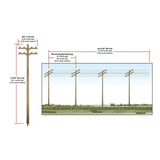 Woodland Scenics US2251 N Gauge Pre-Wired Poles Double Crossbar