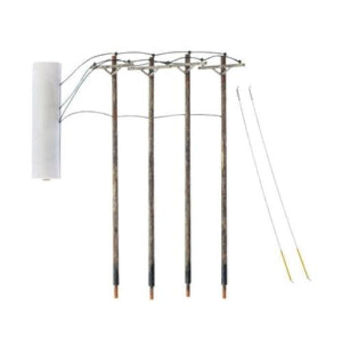 Woodland Scenics US2265 HO/OO Gauge Pre-wired Poles Single Crossbar